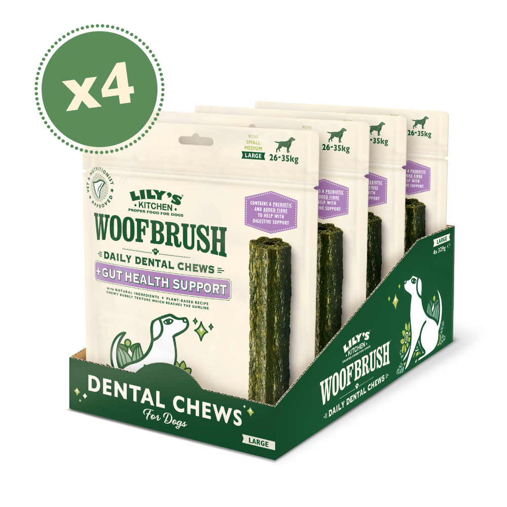 Large Woofbrush Gut Health Dental Chew for Dogs Multipacks (4 x