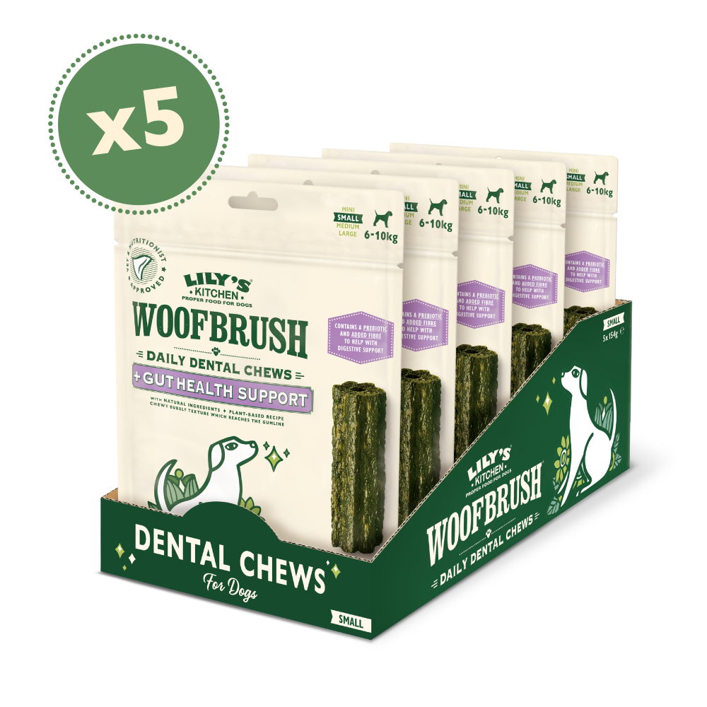 Small Woofbrush Gut Health Dental Chew for Dogs Multipacks (5 x