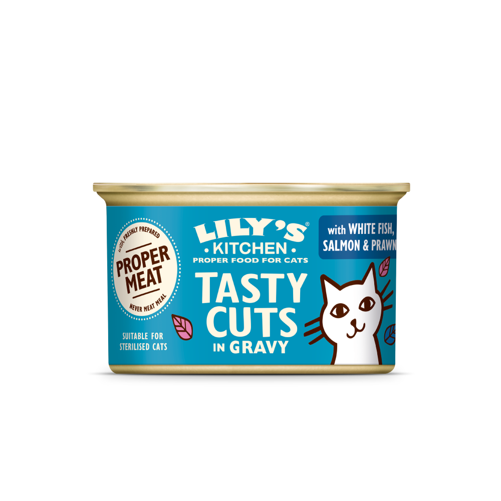 With White Fish, Salmon & Prawn Tasty Cuts in Gravy (85g)