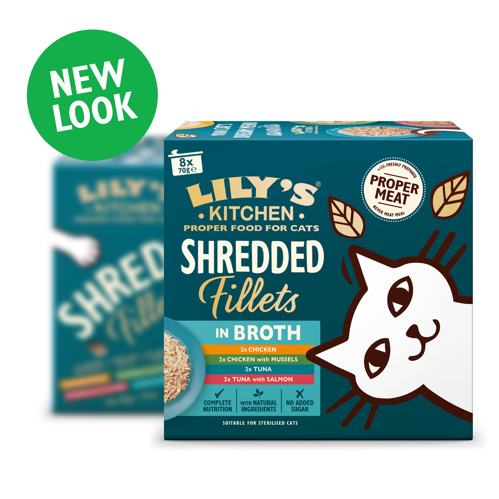 Shredded Fillets in Broth Multipack for Adult Cats (8 x 70g) | Lily's ...