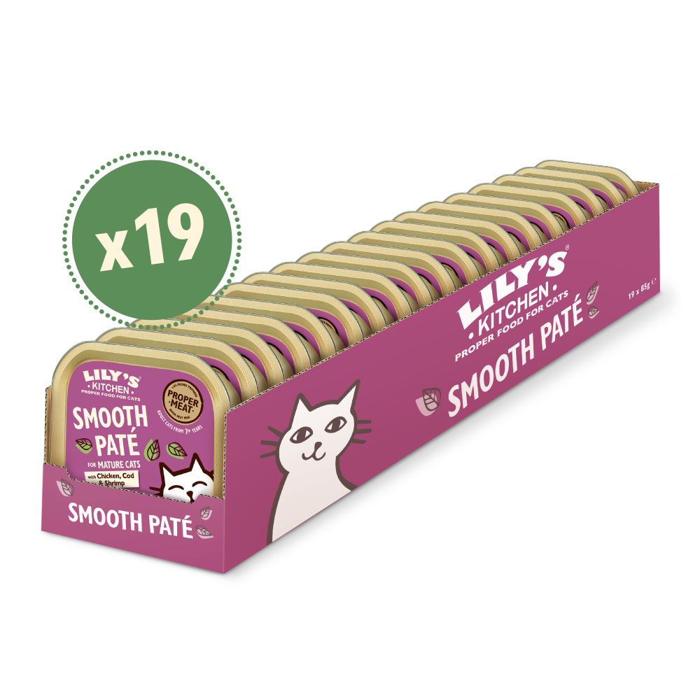 Paté with Chicken, Cod & Shrimp for Mature Cats (19 x 85g)