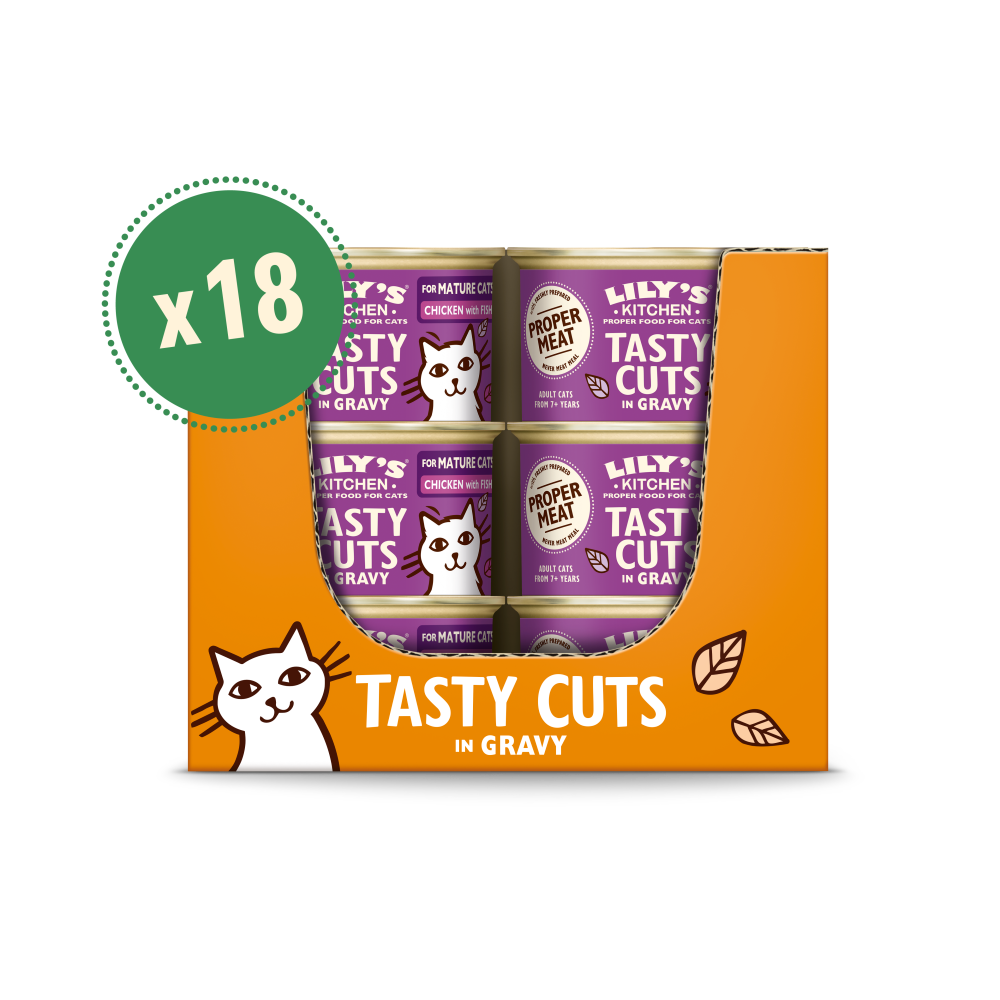 Chicken with Fish Tasty Cuts in Gravy for Mature Cats (18 x 85g)