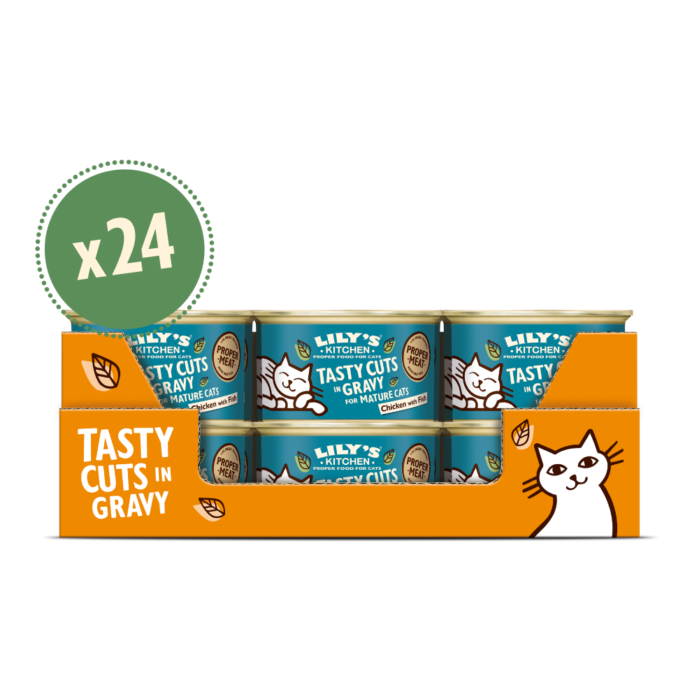 Chicken with Fish Tasty Cuts in Gravy for Mature Cats (24 x 85g)
