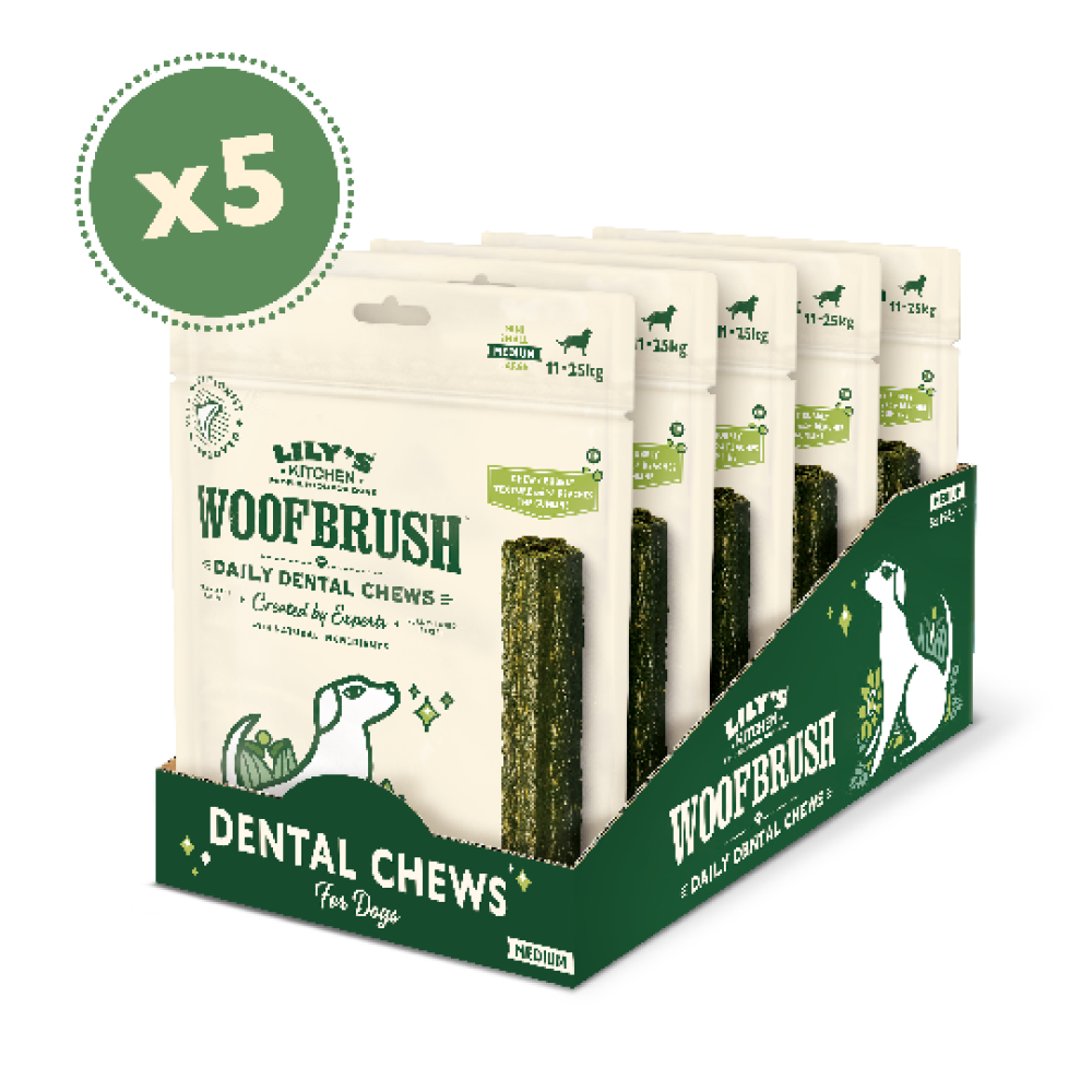 Medium Woofbrush Dental Chew (5 x 196g multipacks)