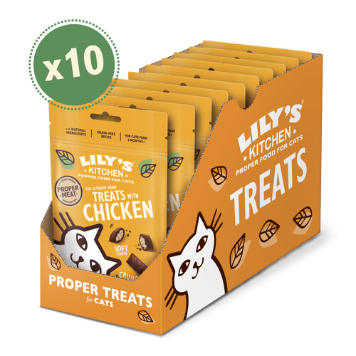 Chicken treats new arrivals for cats