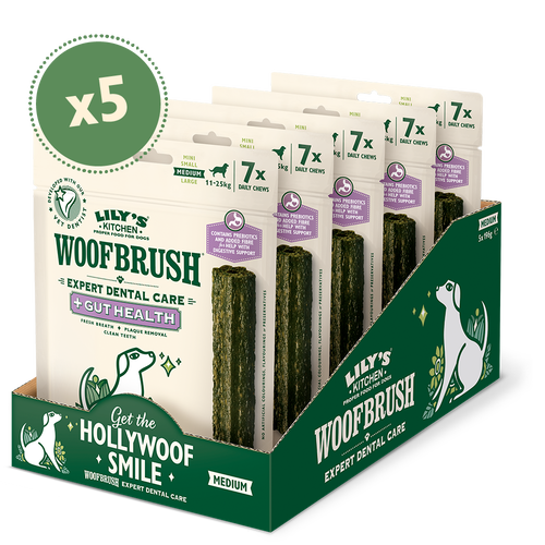 Medium Woofbrush Gut Health Dental Chew (5 x multipacks)