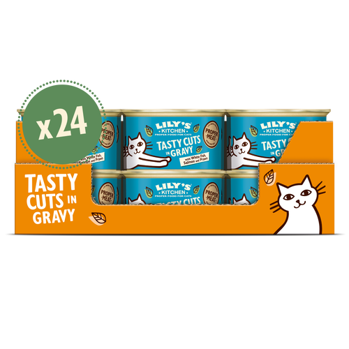 Tasty Cuts in Gravy with White Fish, Salmon & Prawn (24 x 85g)