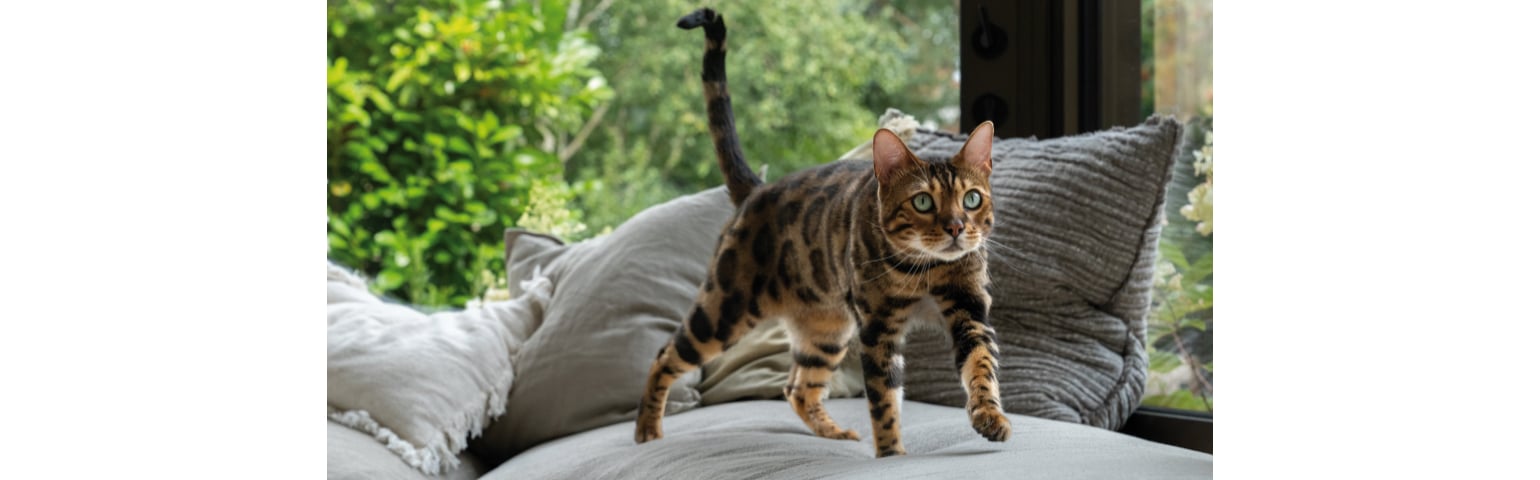 picture of a cat walking on a sofa